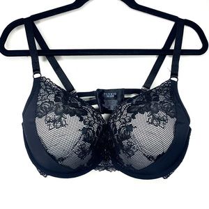 TORRID Black Gray Strap Laxe Push-Up Plunge Bra